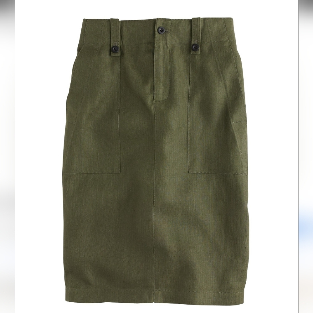 J. Crew Linen Cargo Pencil Skirt 12